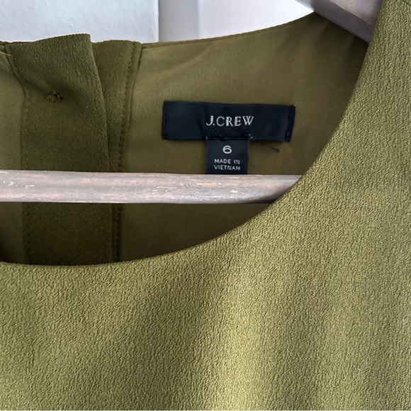 J.Crew sleeveless back button dress size 6 olive green - Picture 2 of 9